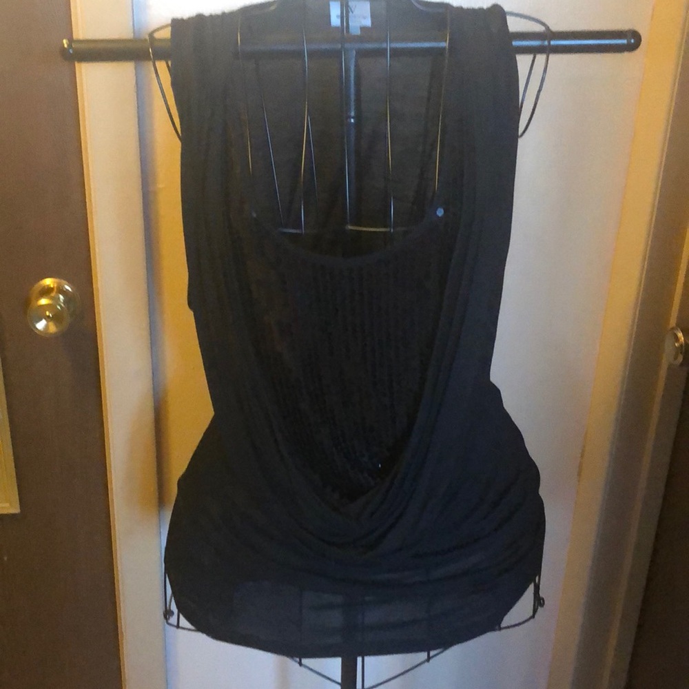 Black sequin evening top